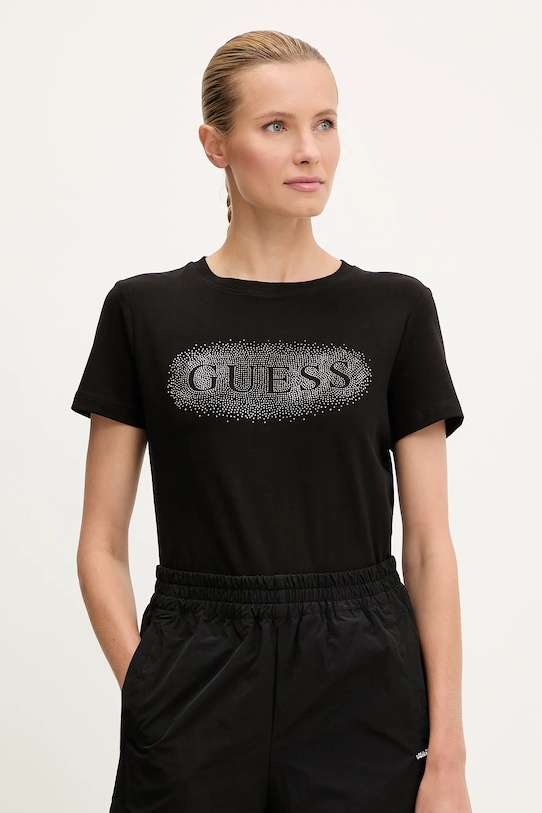 

Хлопковая футболка INGRID Guess, черный