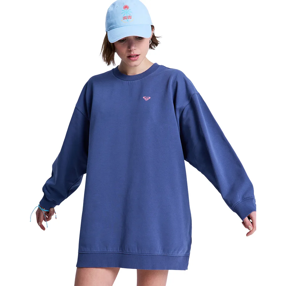 

Короткое платье с длинными рукавами Roxy Saturday Night Vibes, синий