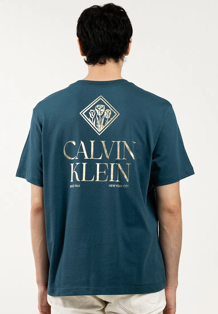 Футболка с графическим принтом, Calvin Klein Jeans, бирюзовый — фото 2