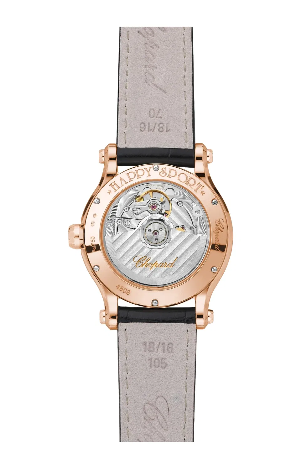 HAPPY SPORT 36 ММ, АВТОМАТИЧЕСКИЕ, ЭТИЧНОЕ РОЗОВОЕ ЗОЛОТО, БРИЛЛИАНТЫ - 274808-5006 CHOPARD, золотой — фото 2