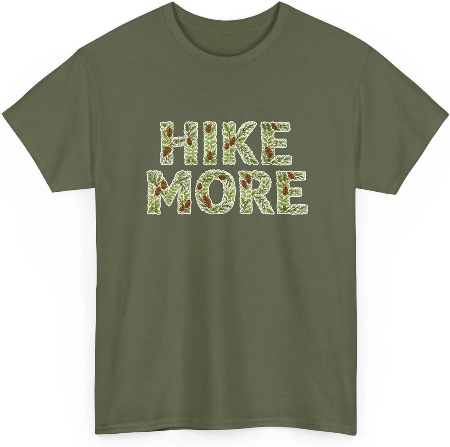 Футболка с принтом Hike More, хлопок, Military Green