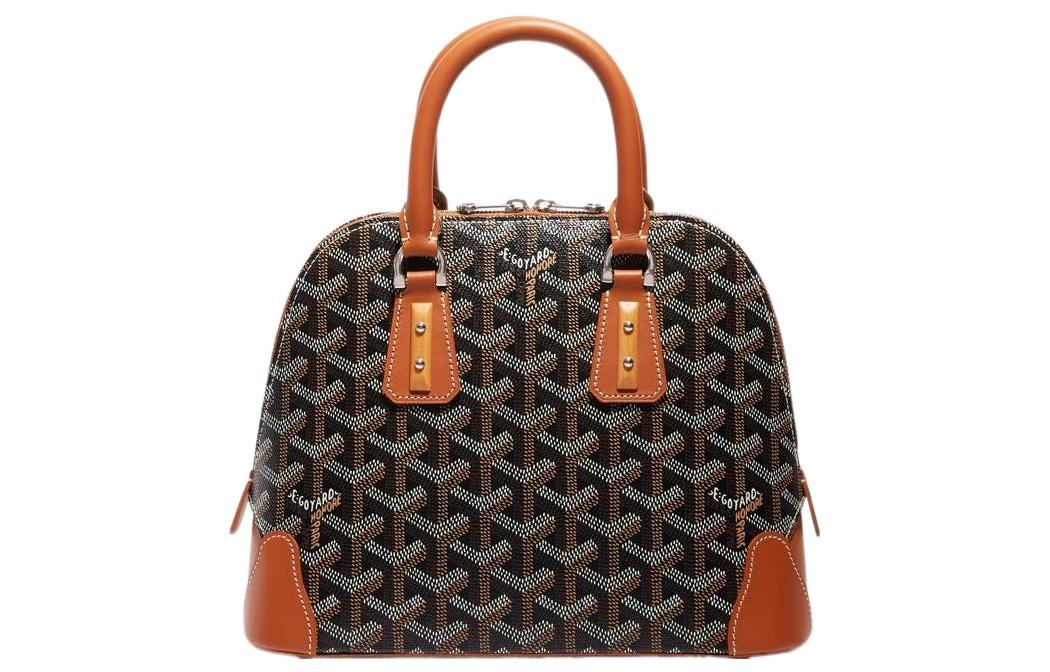 

GOYARD Сумка Вендом мини из холста и телячьей кожи куполообразная женская коричневая