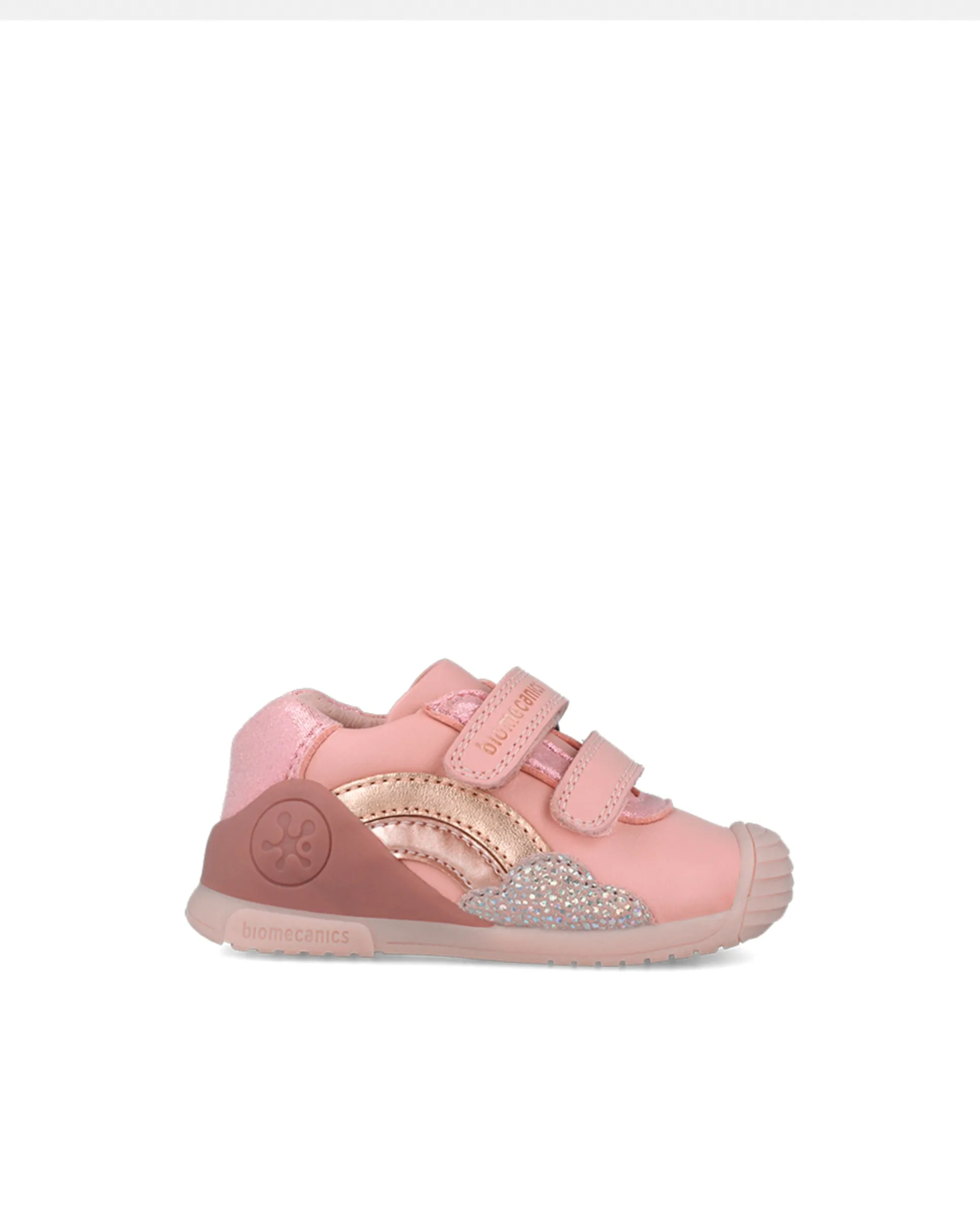 

Детские кожаные кроссовки с двойной липучкой Biomecanics, розовый