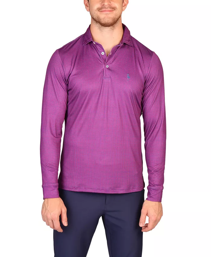 

Мужская игровая футболка поло с длинным рукавом для занятий спортом - мини-гусиная лапка Tailorbyrd, фиолетовый