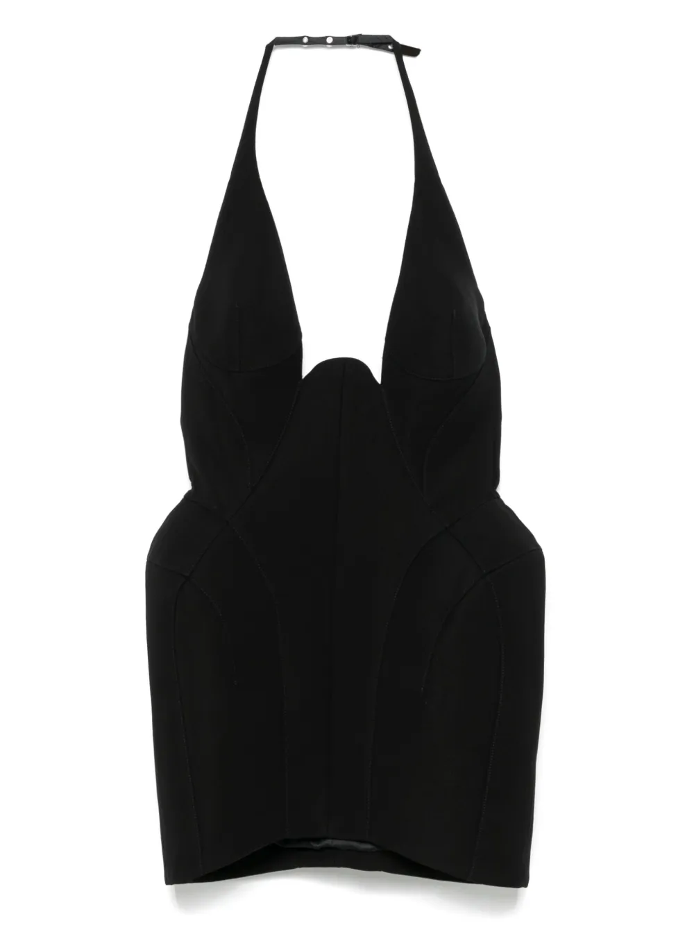 

Платье мини строгого кроя Mugler, черный