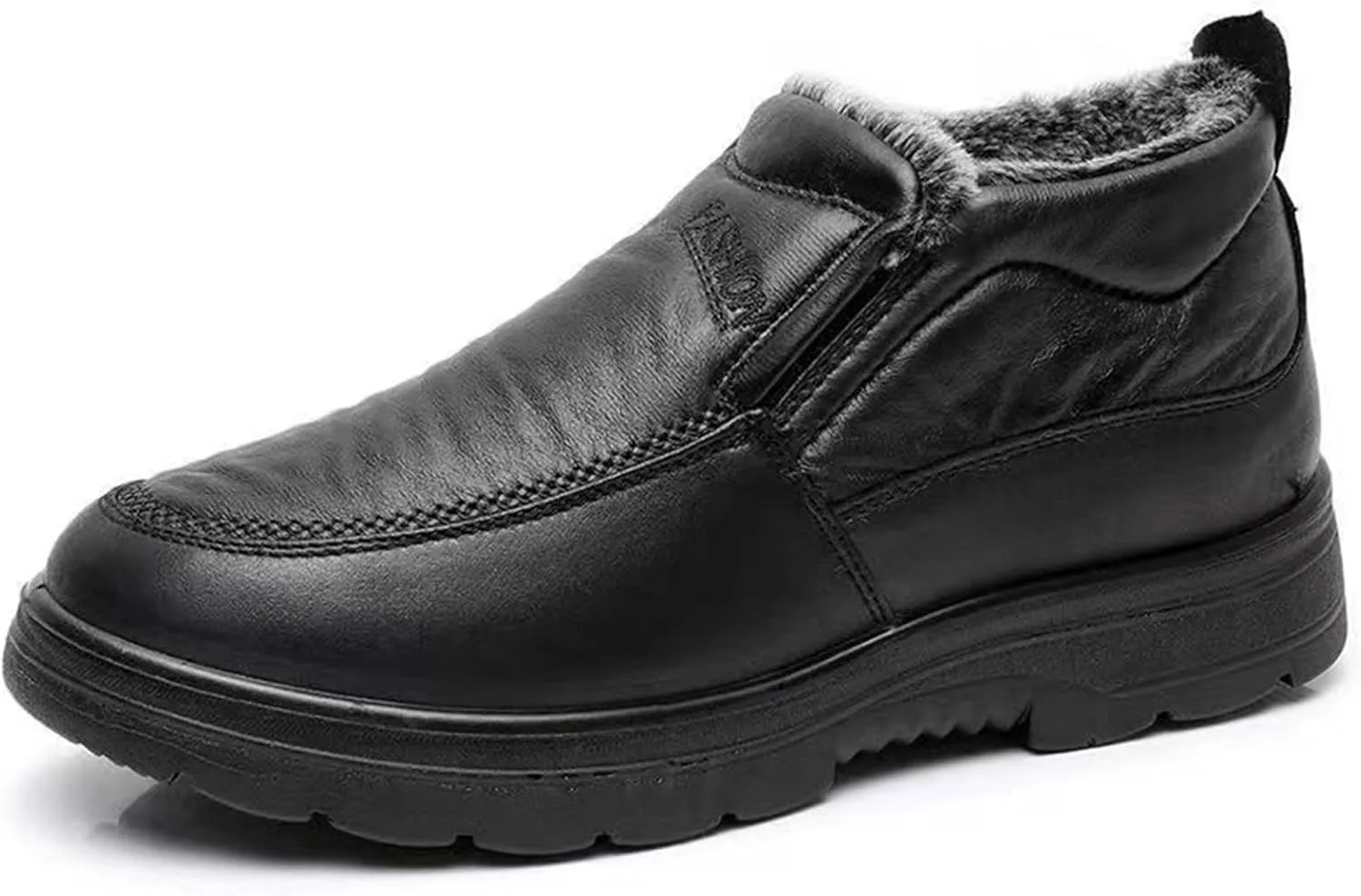 

Мужские зимние ботинки Crepuscute без шнуровки с теплой подкладкой, для улицы, с нескользящей мягкой подошвой, повседневные, для ходьбы, домашняя обувь, черный