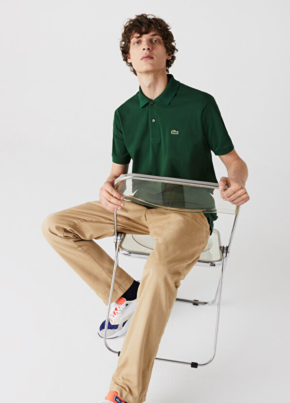 Зеленая мужская футболка-поло classic fit l.12.12 Lacoste — фото 2