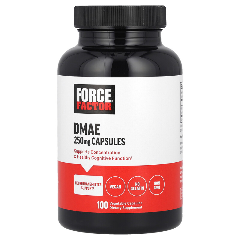 

Force Factor, ДМАЭ, 250 мг, 100 растительных капсул
