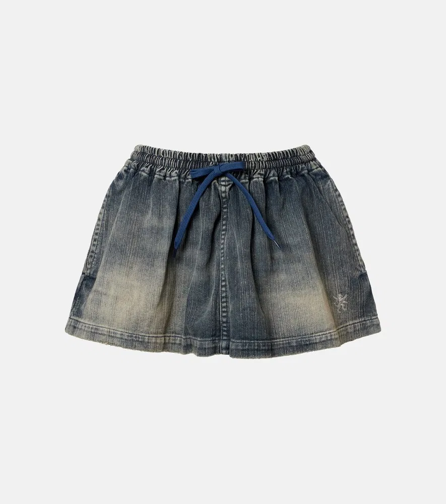 Мини-юбка из рваной джинсовой ткани Balenciaga, синий