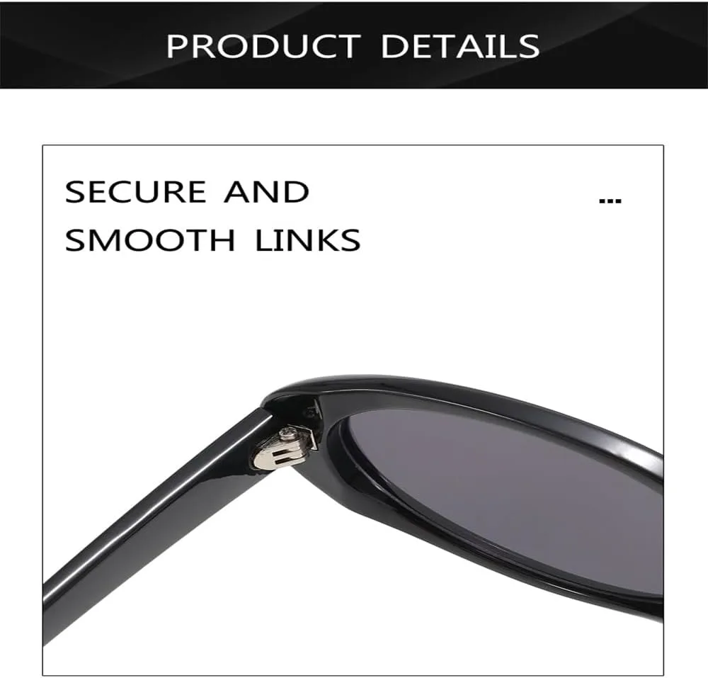 

Женские солнцезащитные очки овальной формы, модные очки в стиле ретро, ​​разноцветные солнцезащитные очки с защитой от УФ-излучения UV400 KTUCN, Black Grey