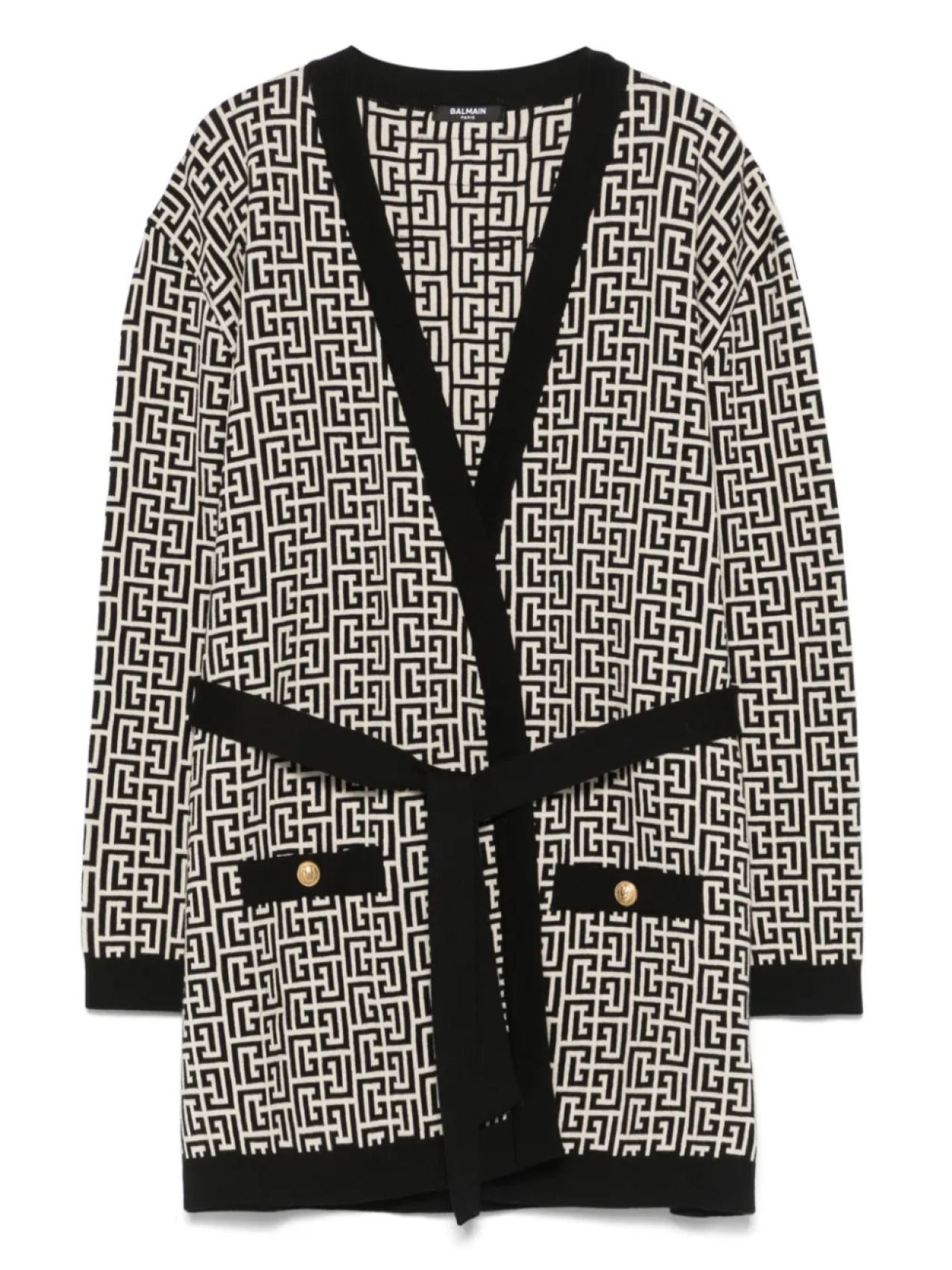 

Пальто Balmain Kids с монограммой и жаккардом, нейтральный