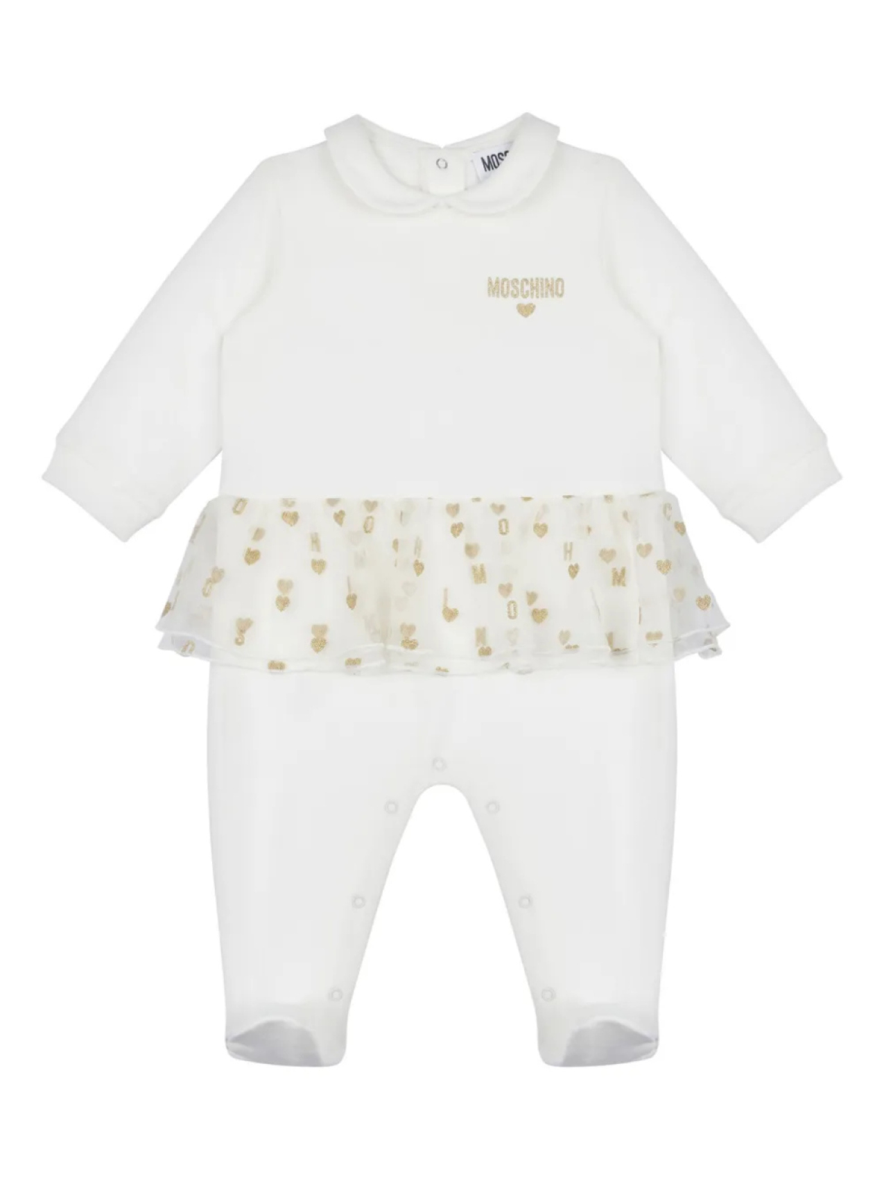 

Moschino Kids комбинезон для новорожденного с вышитым логотипом, белый