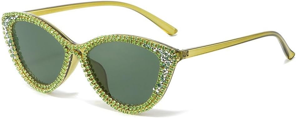 

Солнцезащитные очки «кошачий глаз» с бриллиантами, модные солнцезащитные очки для женщин, черные линзы, сексуальные женские винтажные очки для активного отдыха, защита от ультрафиолета UV400 WNCKSQ, Green