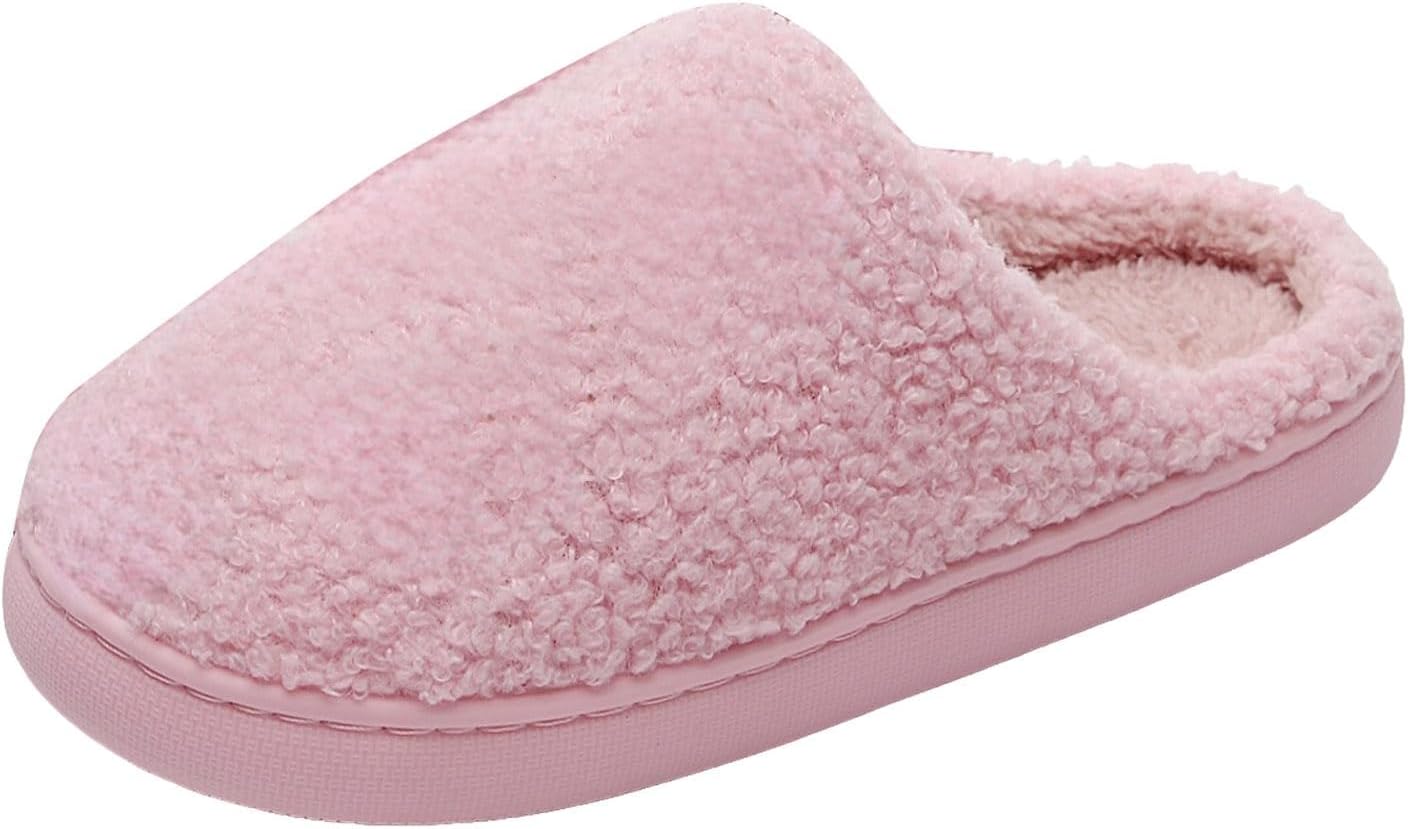 

Женские и мужские домашние тапочки, плюшевые, теплые, мягкие, удобные, с нескользящей подошвой, пушистые комнатные тапочки, внутри дома, зимние теплые тапочки, комфортная обувь Rianclud, розовый