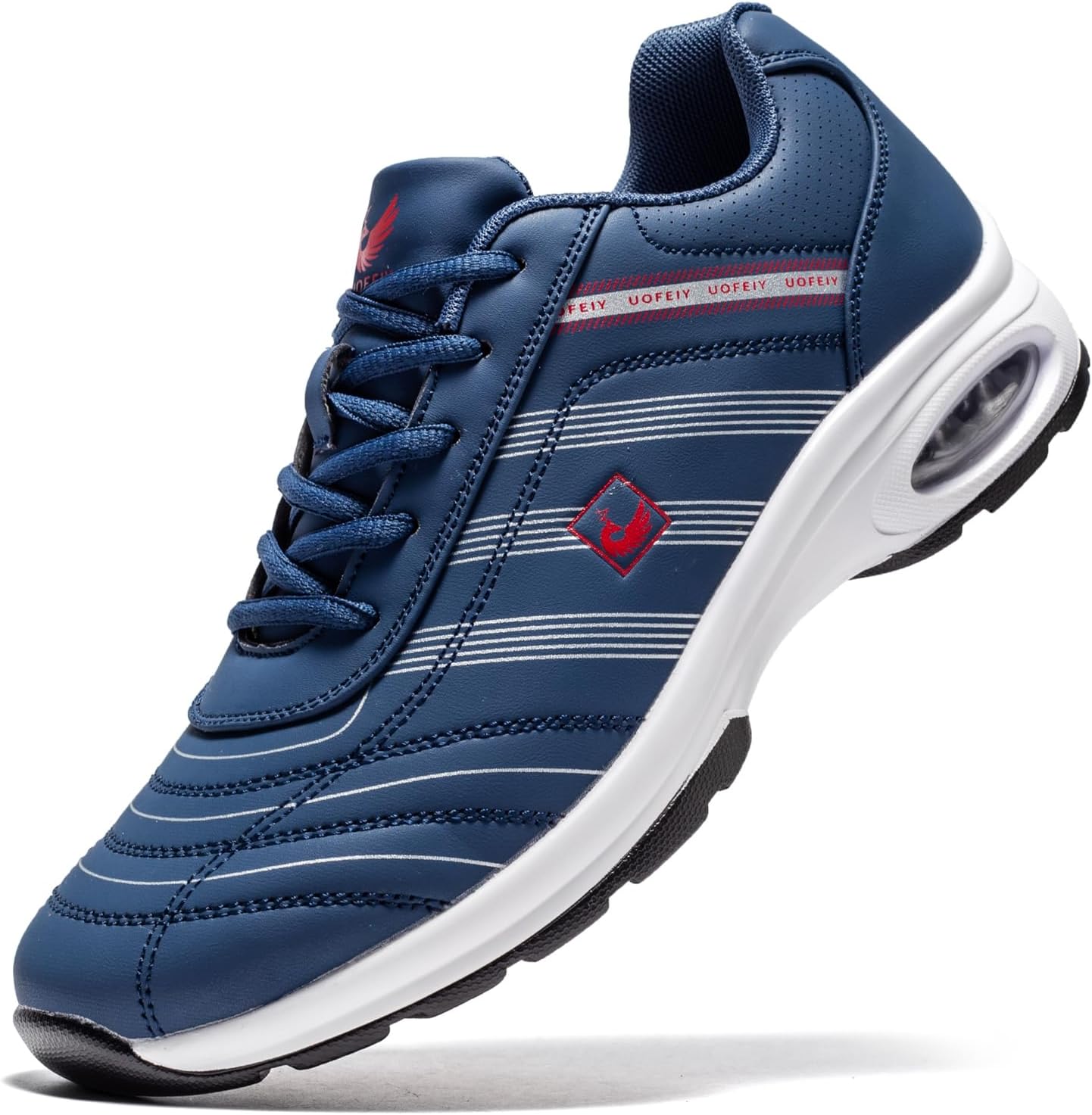 

Мужские профессиональные туфли на шнуровке с поддержкой свода стопы, повседневные противоскользящие гольф-туфли без шипов, спортивная обувь для прогулок и активного отдыха U.Ofeiy, синий