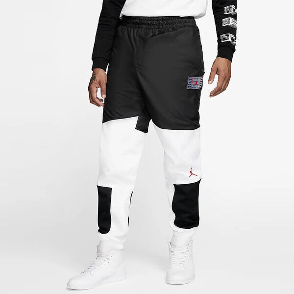 Спортивные штаны Air Jordan Air 11 Black White Splicing Sports Pants Long Pants Black White Colorblock, белый — фото 3