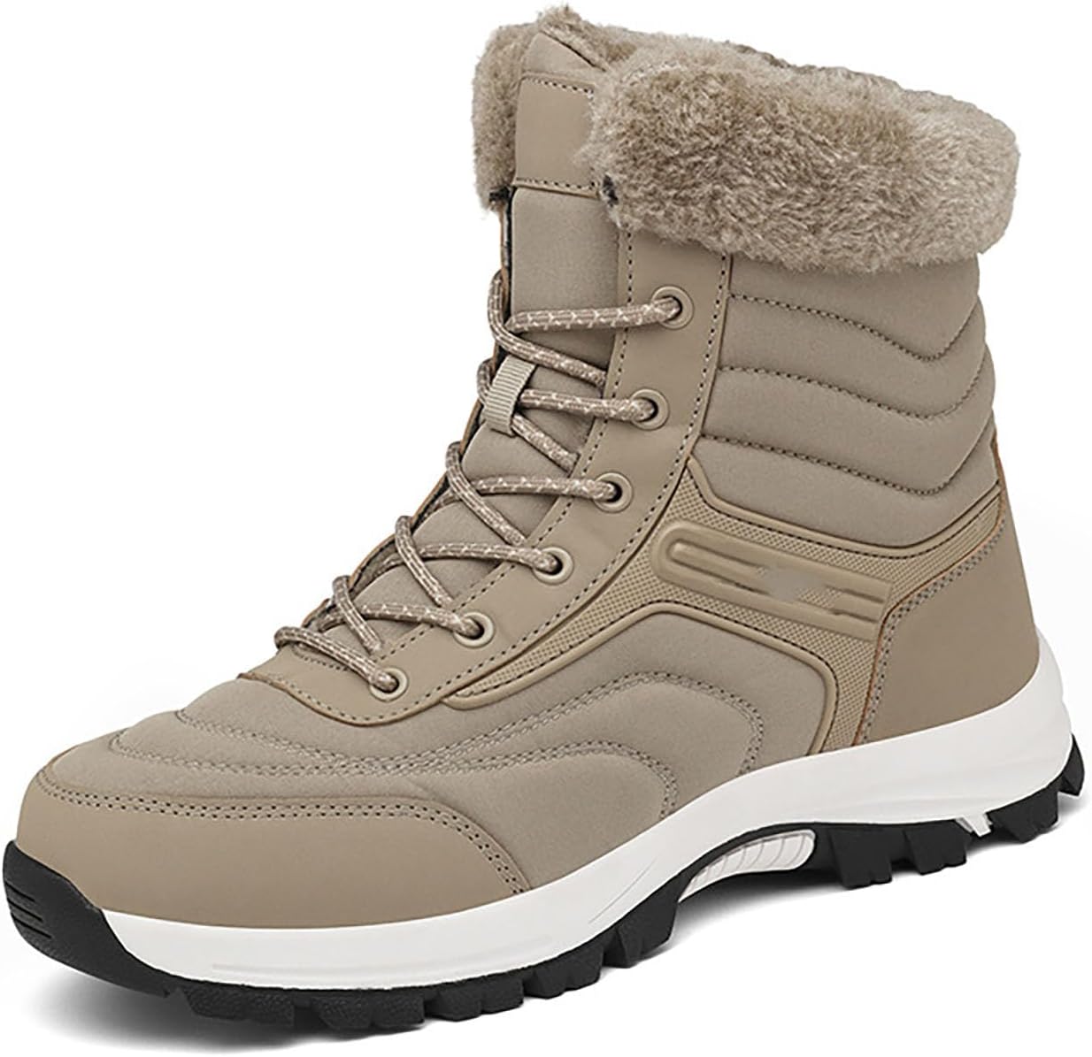 

Мужские зимние ботинки с термоизоляцией, средней высоты, для активного отдыха и походов в холодную погоду Generic, хаки