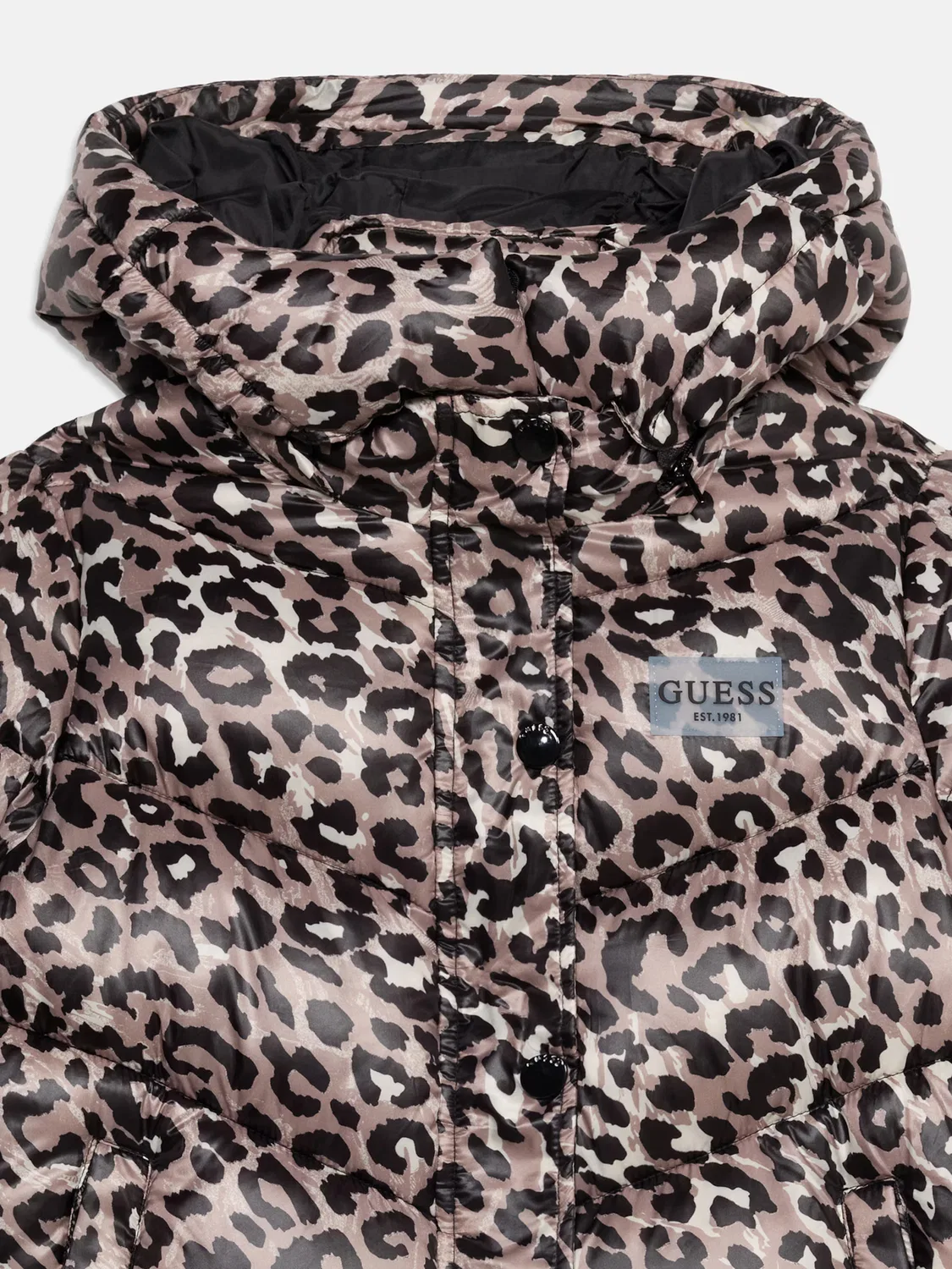 Зимняя куртка Guess коричневого и капучино цвета — фото 4