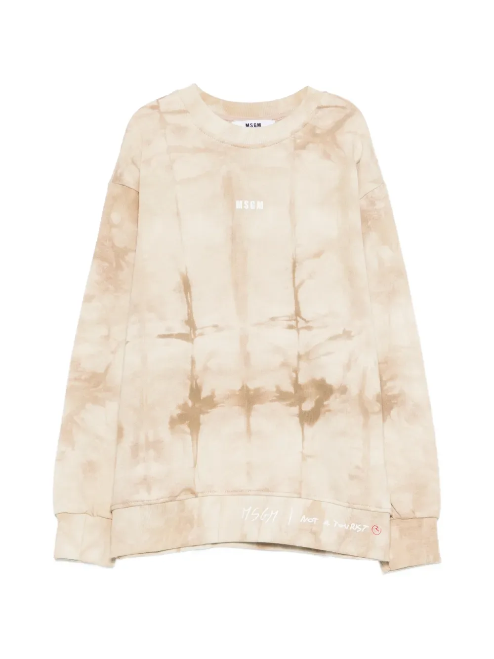 Свитшот в технике тай-дай MSGM Kids, бежевый