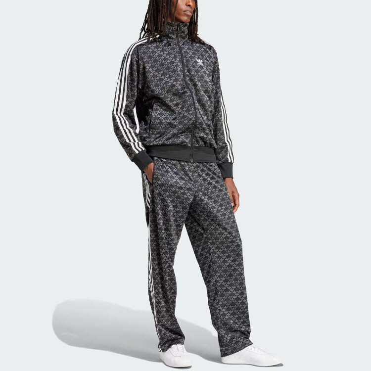 Штаны мужские трикотажные Monogram черного цвета Adidas Originals, черный — фото 4