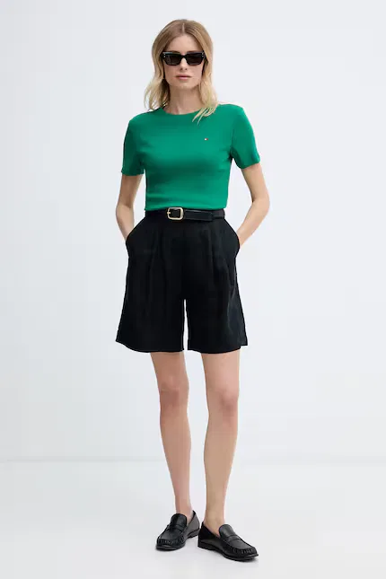 Футболка с коротким рукавом хлопковая Tommy Hilfiger, зеленый — фото 2