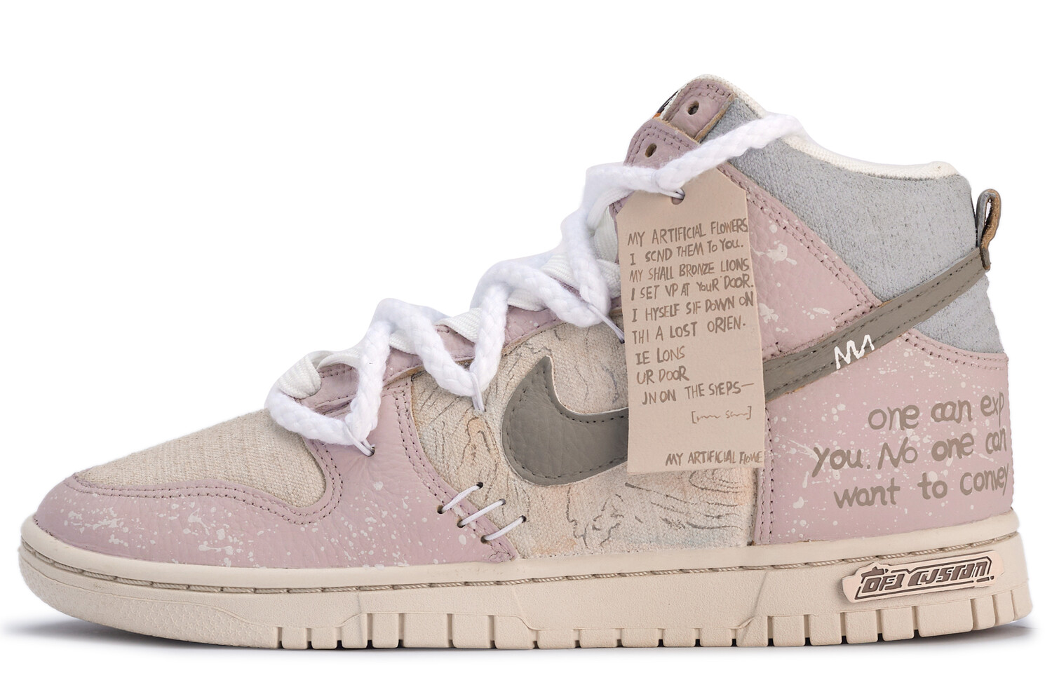 

Кроссовки для скейтбординга Dunk женские с высоким берцем розовый/серый Nike