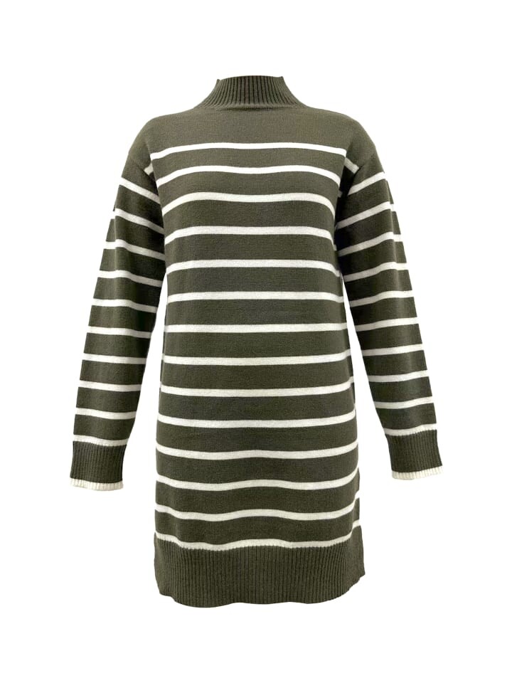 

Короткое платье GINI LONDON Mini Gini High Neck Stripe Oversized, хаки