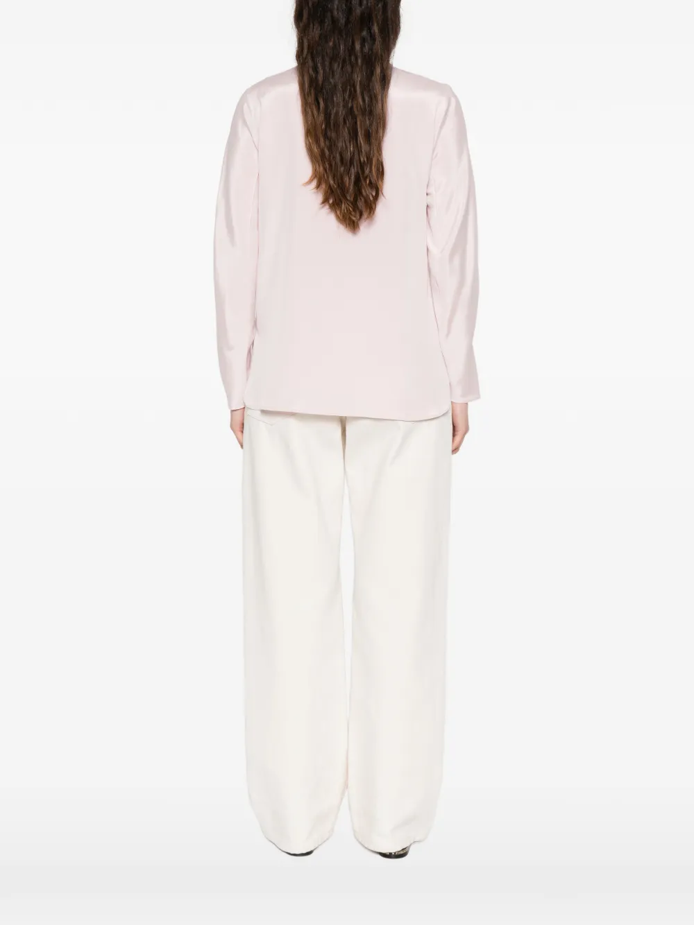 Блузка с ключевым вырезом Mxpmitico Max Mara, розовый — фото 4