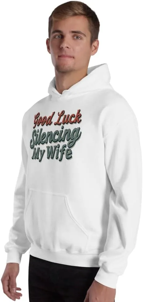 Толстовка Good Luck Silencing My Wife Funny Unisex Generic, белый — фото 4