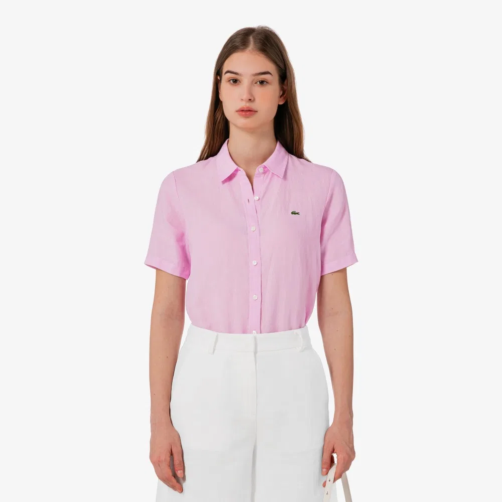 Рубашка Lacoste Розовая с коротким рукавом