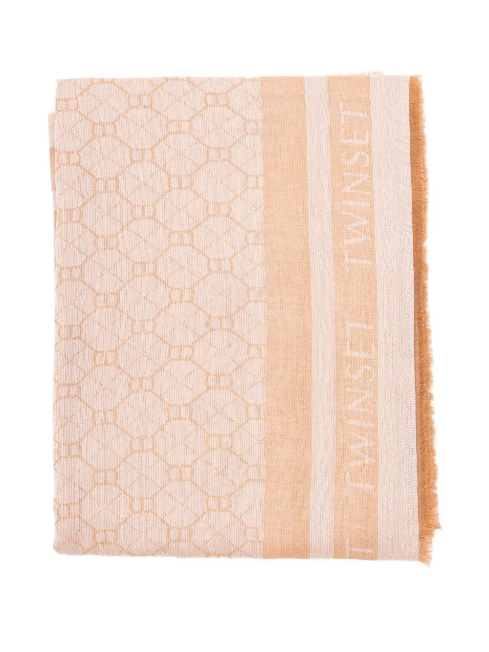 

Шарф с логотипом и геометрическим узором TWINSET, нейтральный