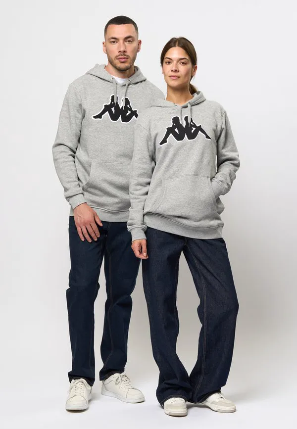 

Худи с логотипом airiti Kappa, Md Grey Mel Black, Черный, Худи с логотипом airiti Kappa, Md Grey Mel Black