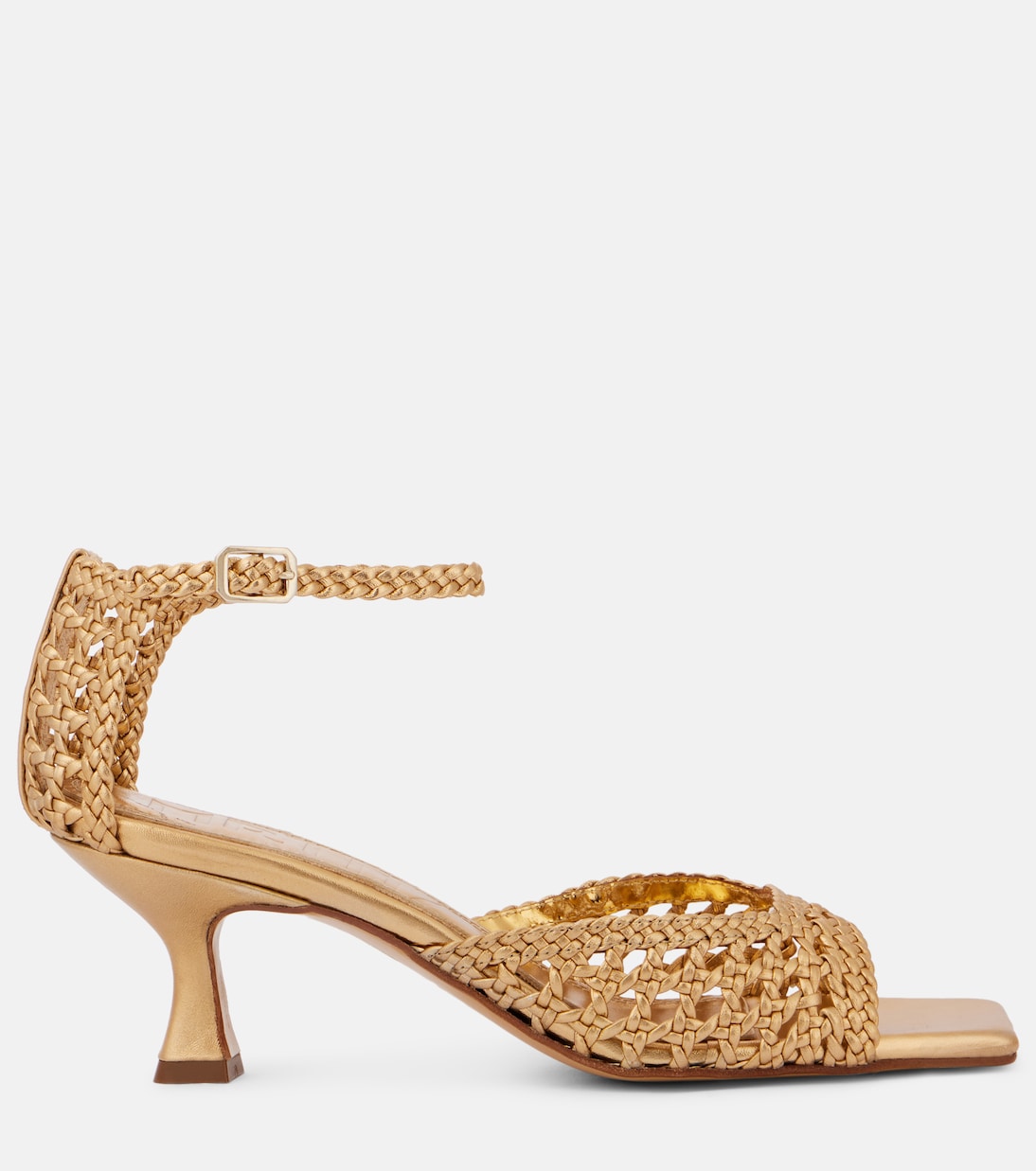 Вероника 55 плетеные кожаные сандалии Souliers Martinez, золотой — фото 4