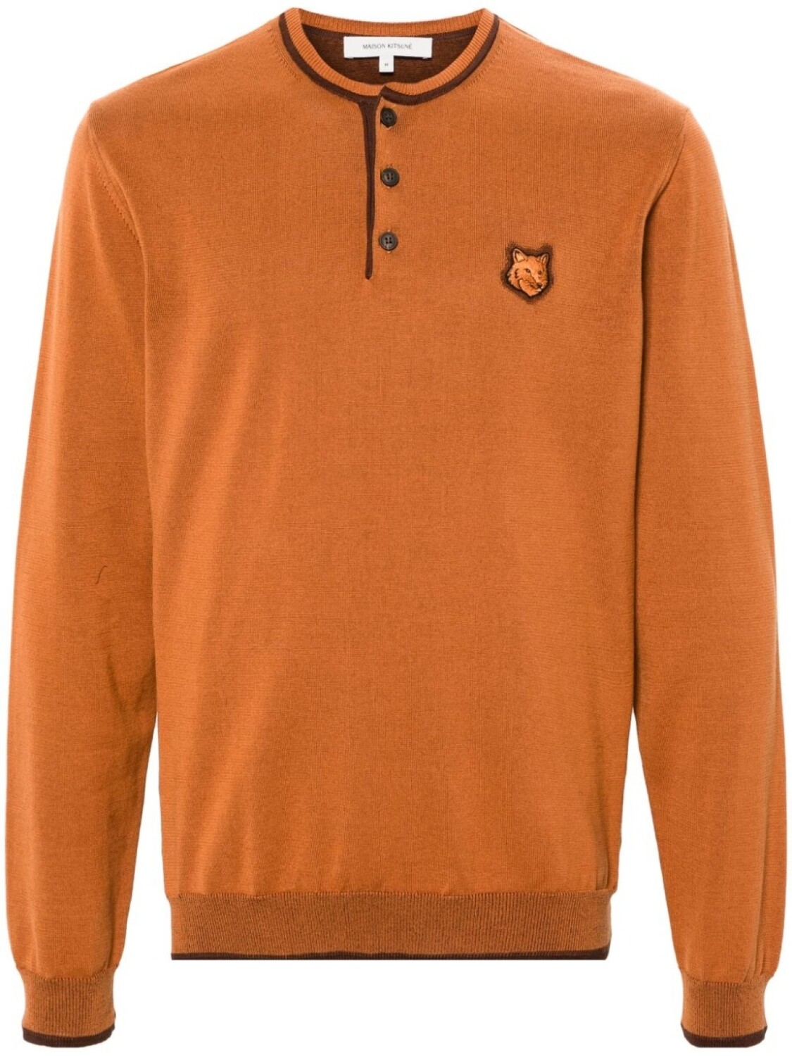 

Maison Kitsuné джемпер с нашивкой Henley, коричневый