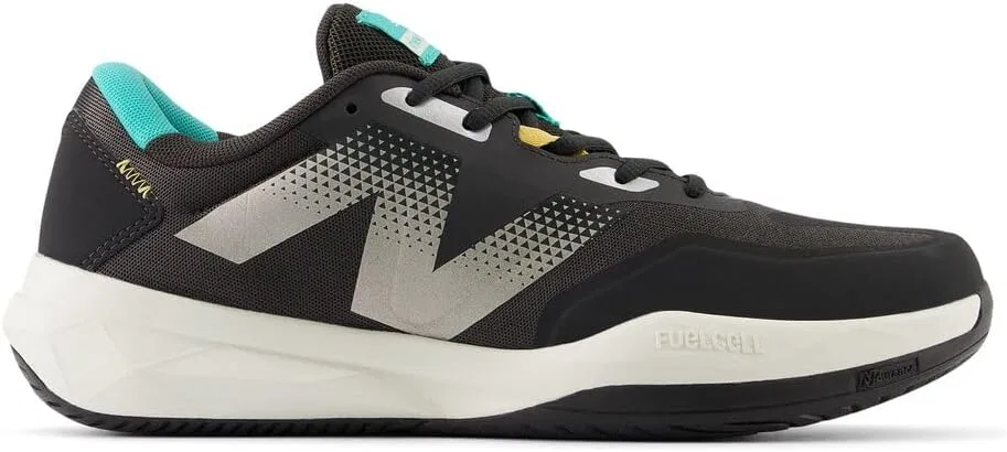Мужские теннисные кроссовки New Balance, цвет Black Cement/Cyber Jade/Clementine — фото 3