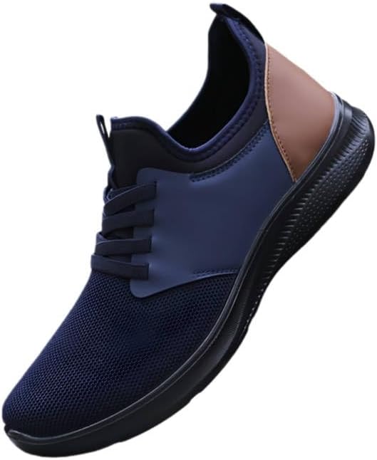 

Мужские повседневные кроссовки без шнурков - легкие дышащие кроссовки из сетки с подошвой из противоскользящей резины, низкий верх с круглым носком для прогулок на свежем воздухе в любое время года Minlaidian, синий