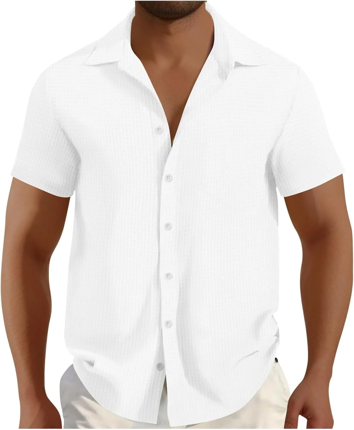 Мужская рубашка с коротким рукавом Casual, свободного кроя, летняя, Regular Fit, мятная