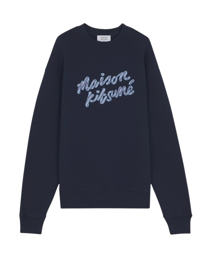 

Хлопковая толстовка с логотипом Maison Kitsuné, синий