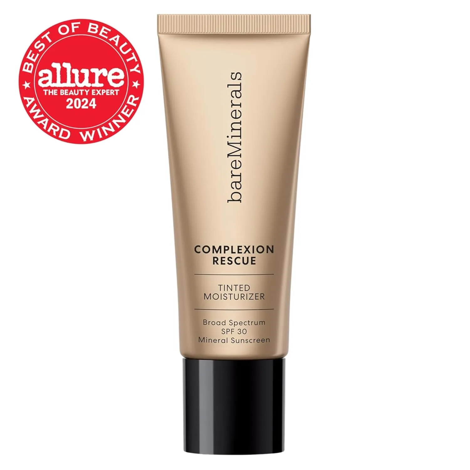bareMinerals Complexion Rescue тонирующий увлажняющий крем с SPF 30, увлажняющий тонированный минеральный солнцезащитный крем с гиалуроновой кислотой, легкое покрытие Полноразмерный, AI Suede 04 — фото 2
