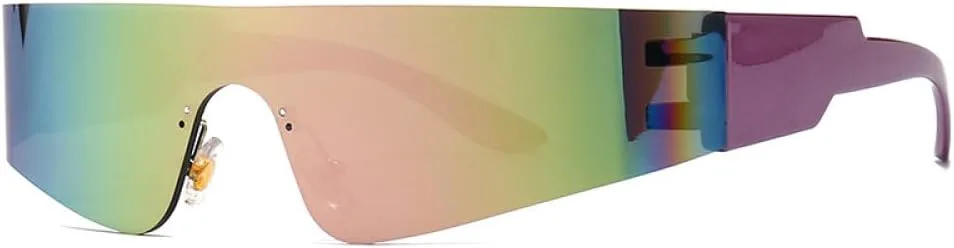 

Футуристические розовые зеркальные солнцезащитные очки 2027 года для женщин и мужчин. Модные узкие прямоугольные солнцезащитные очки в стиле стимпанк MTZJH, C2