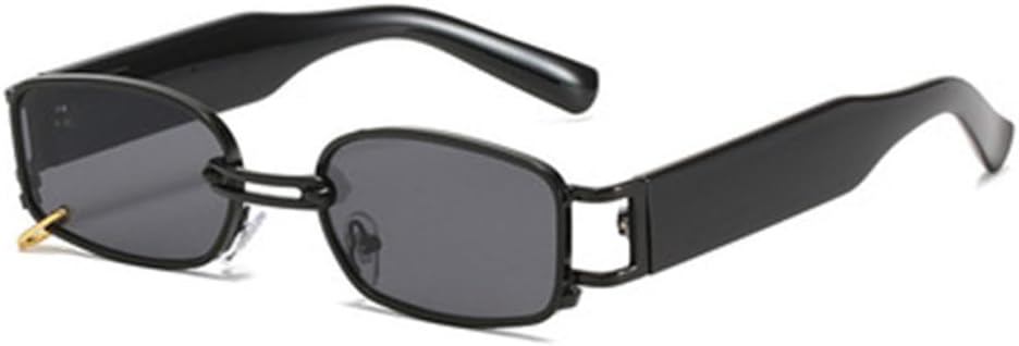 

Популярные модные маленькие прямоугольные женские солнцезащитные очки класса люкс в винтажном панк-стиле для мужчин, солнцезащитные очки с защитой от УФ-излучения UV400 generic, Black