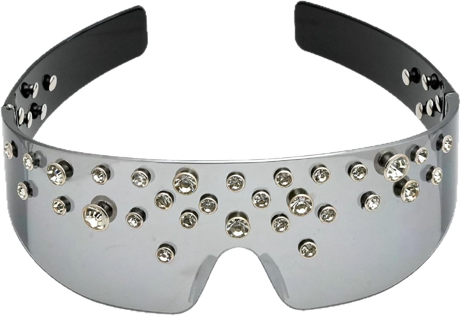 

Женские солнцезащитные очки без оправы со стразами, модель 2025, роскошные солнцезащитные очки с бриллиантовой отделкой, винтажные цельные солнцезащитные очки-маска mincl, Silver