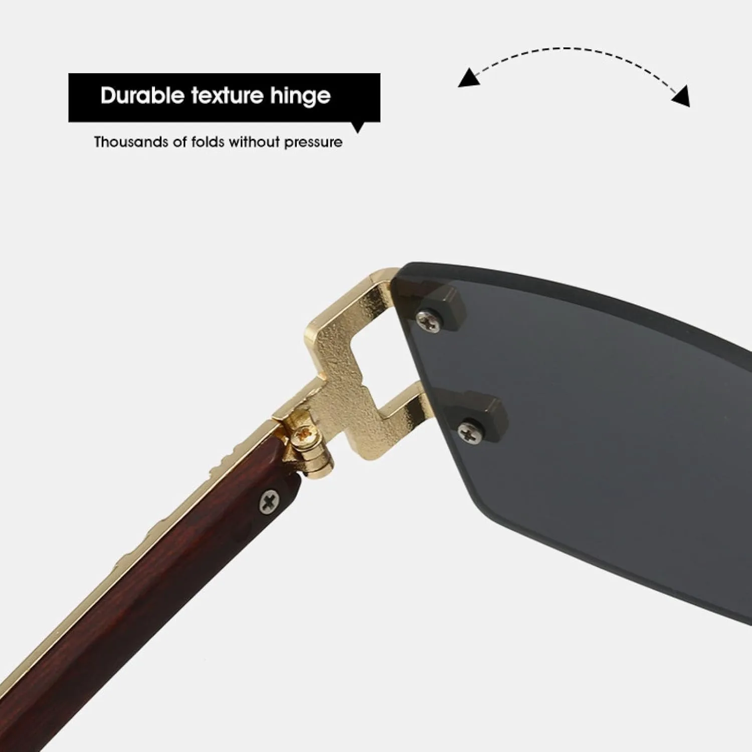 

Прямоугольные солнцезащитные очки в стиле панк с бриллиантами для женщин, роскошные без оправы со стразами для мужчин, защита от УФ-излучения UV400 TVTBBVV, Gold-gray