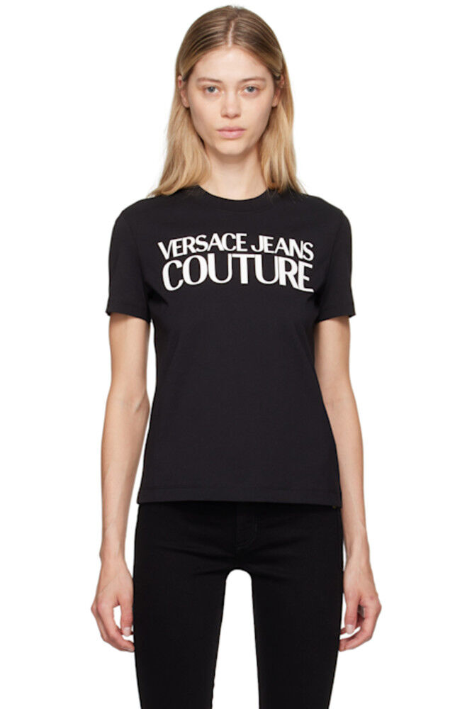 

Черная футболка с логотипом учреждения Versace Jeans Couture