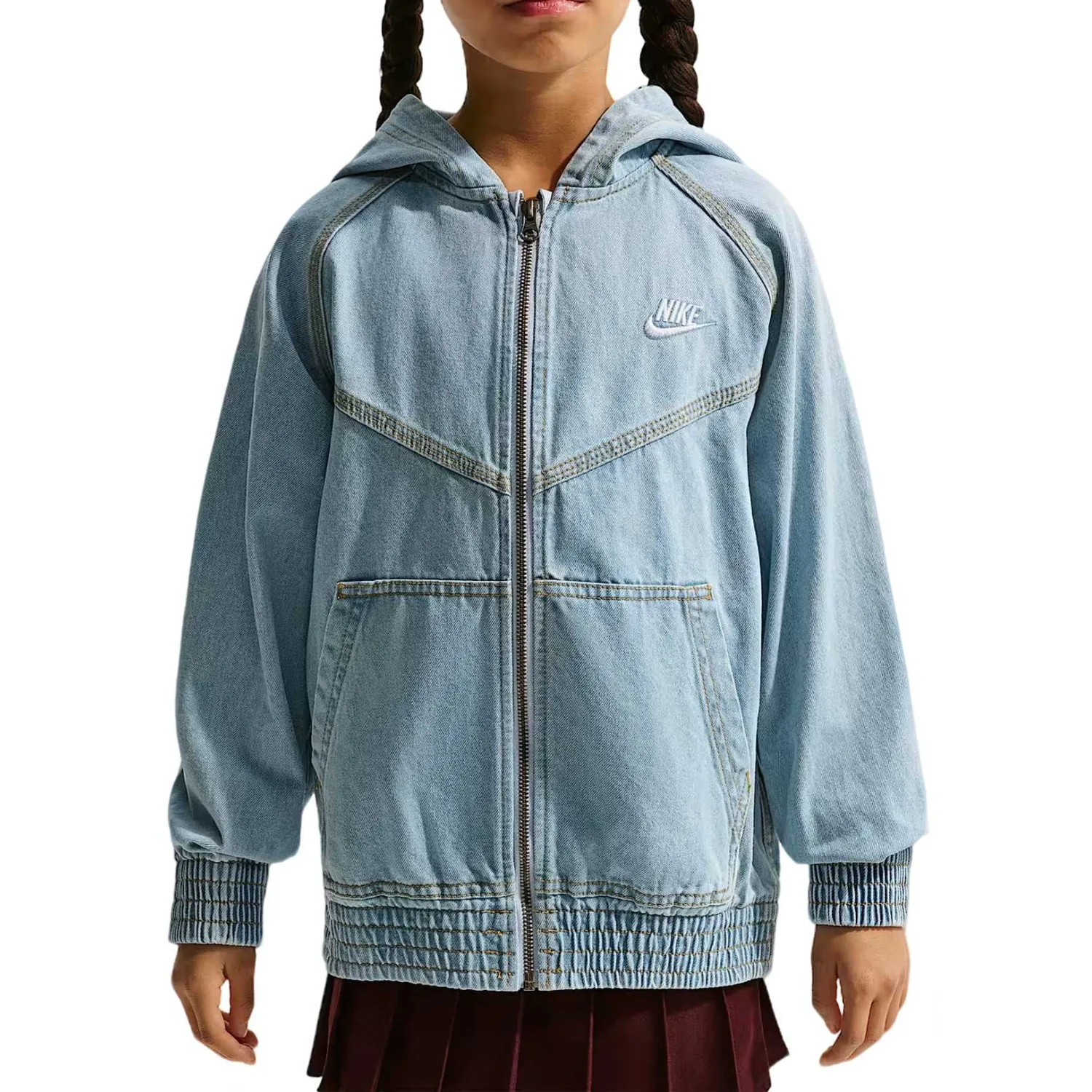 Детская куртка с капюшоном Nike, Light Armory Blue/Light Armory Blue/Wheat/Light Armory Blue