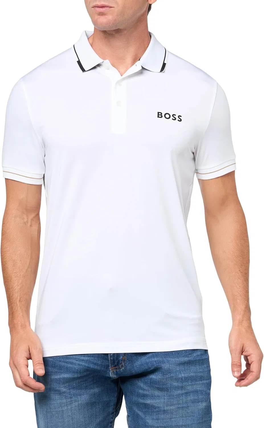 Поло BOSS Paul Pro Performance, белый, Regular Fit