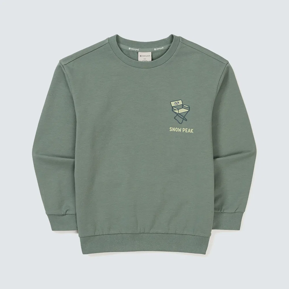 Детский мятный свитшот с принтом кемпинга от Snowpeak Apparel Kids — фото 2