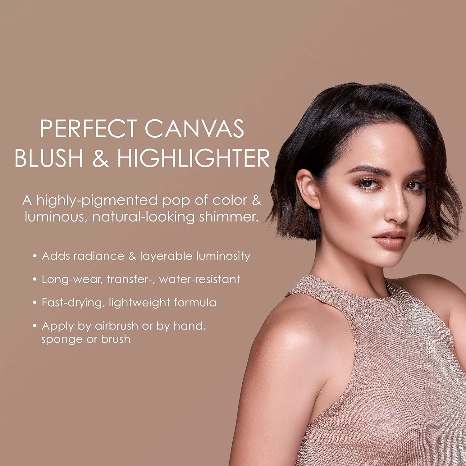 Стартовый набор TEMPTU Perfect Canvas Airbrush Blush & Highlighter: стойкий макияж, формула с возможностью наслаивания для всех типов кожи | Включает 4 румяна и 4 хайлайтера, Multi — фото 3