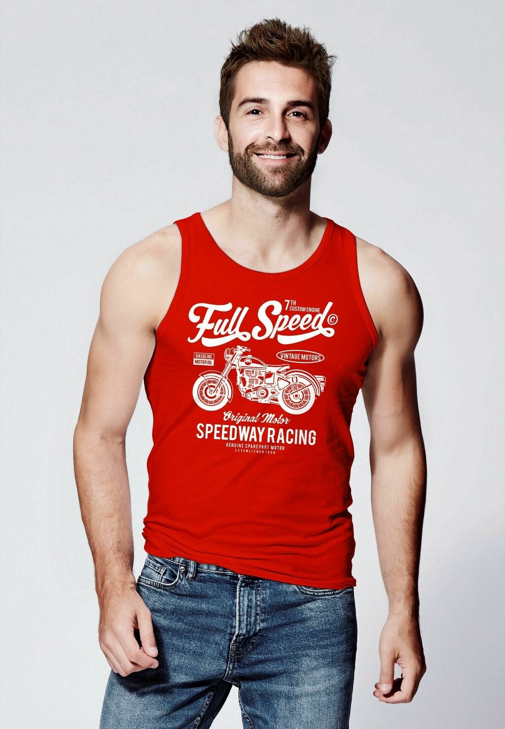 

Топ TANK BIKER SHIRT FULL SPEED MOTORRAD SLIM FIT Neverless, красный
