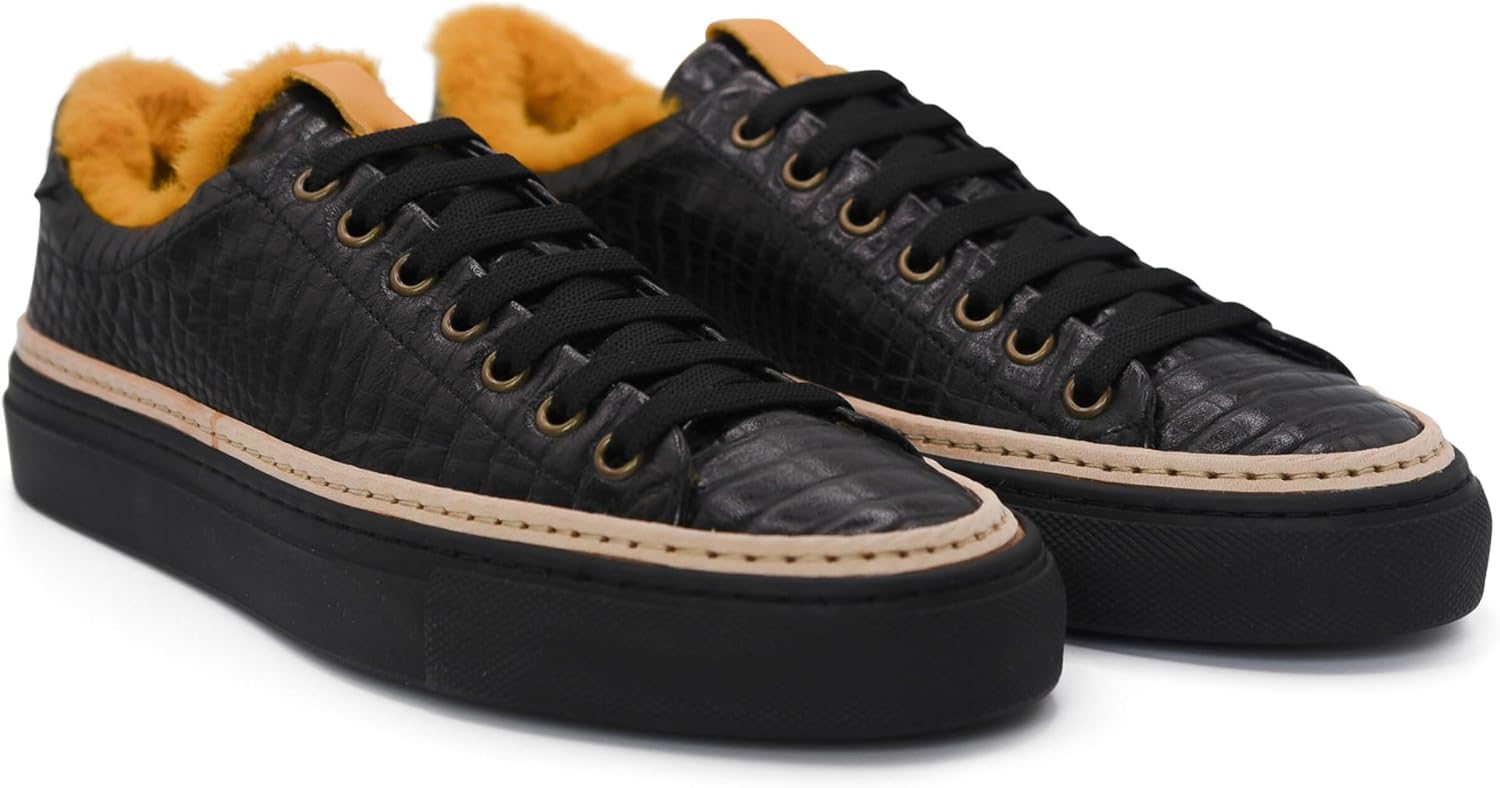 

Мужские кроссовки бренда STEEN с эко-мехом Steen Brand, черный/желтый